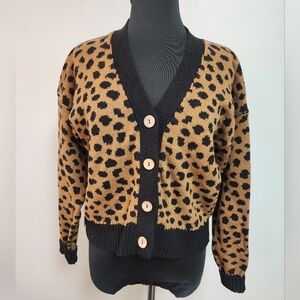 ASKK NY Leopard Print Button Cardigan | Boutique | Size Small